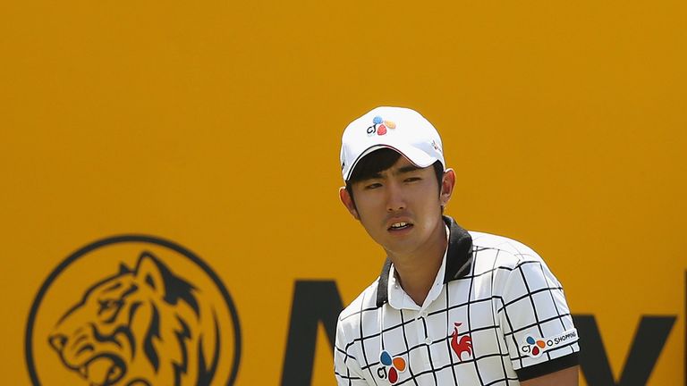 Soomin Lee of Korea reacts