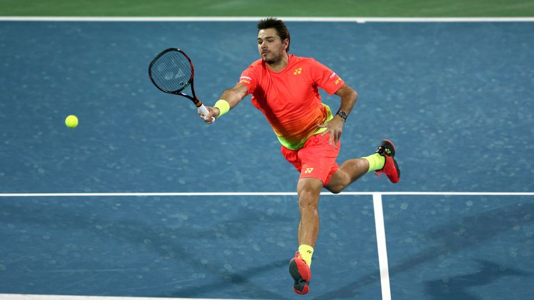 Stan Wawrinka of Switzerland in action during his quarter final match against Philipp Kohlschreiber of Germany 