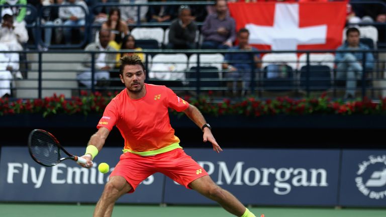 Stan Wawrinka of Switzerland in action during his semi final match against Nick Kyrgios of Australia on day sev
