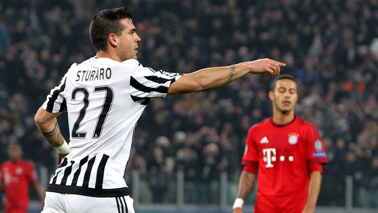 Stefano Sturaro of Juventus celebrates his goal against Bayern Munich
