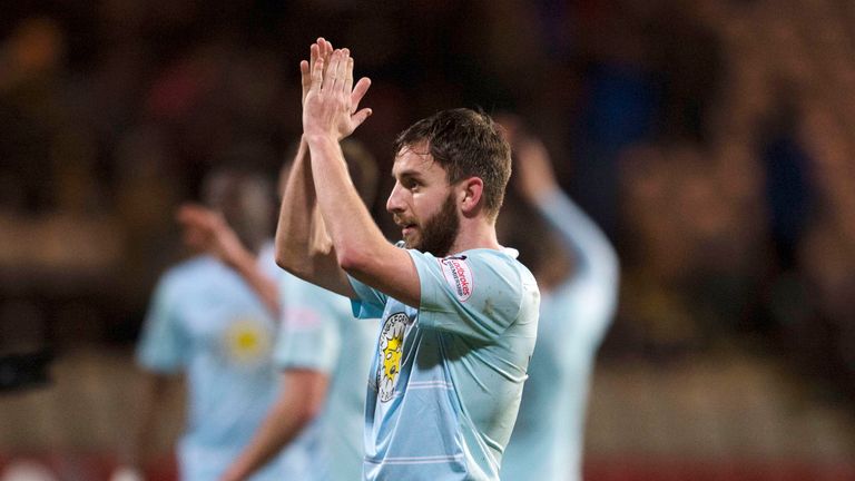 Partick's Steven Lawless celebrates at full time 