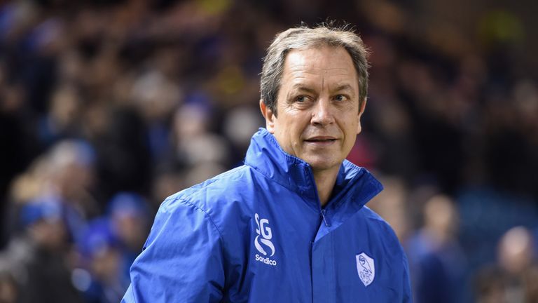 Former Sheffield Wednesday manager Stuart Gray looks on during the Sky Bet Championship match against Birmingham City
