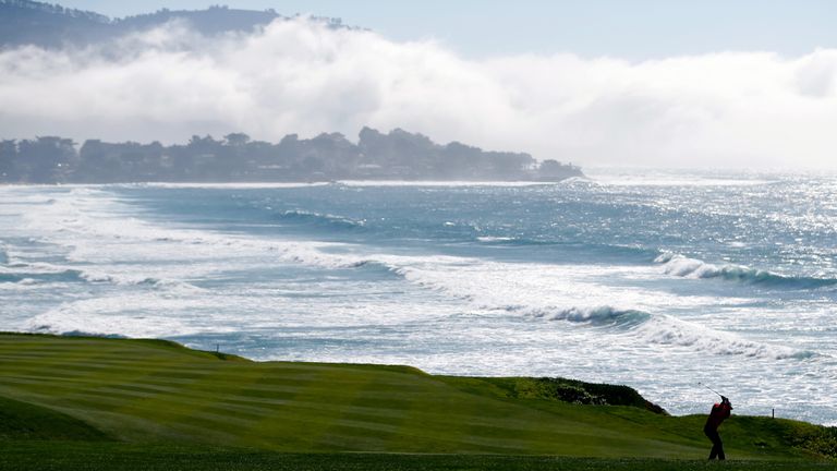 Sung Kang of Korea plays a shot from the fairway on the 10th hole during round three of the AT&T Pebble Beach National Pro