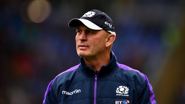Vern Cotter, Head Coach of Scotland, looks on prior to the Six Nations match between Italy and Scotland in Rome