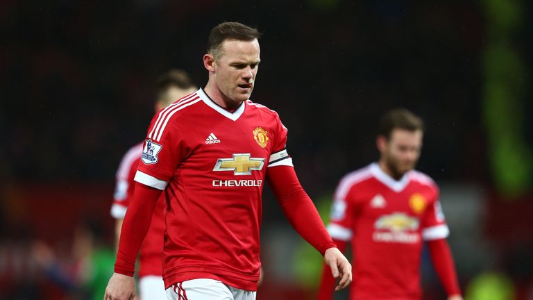 Wayne Rooney dejected, Manchester United v Southampton, Premier League, 23 January 2016