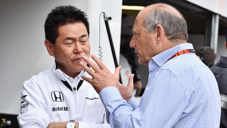 Honda's Yasuhisa Arai and McLaren's Ron Dennis 