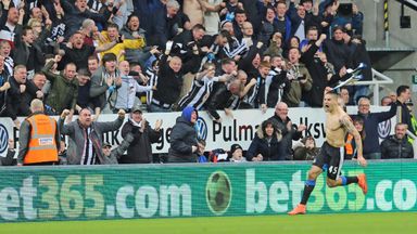 Aleksandar Mitrovic celebrates his vital goal against Sunderland