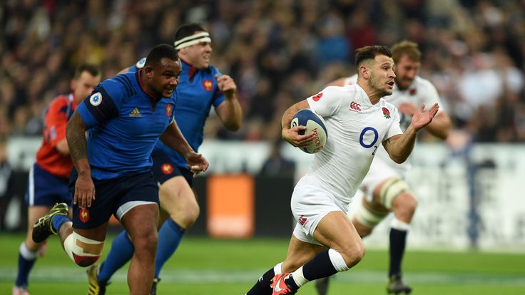 Danny Care scores England's first try against France