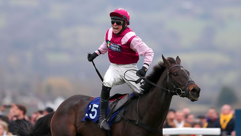 Superb Story ridden by Harry Skelton wins the Vincent O'Brien County Handicap Hurdle