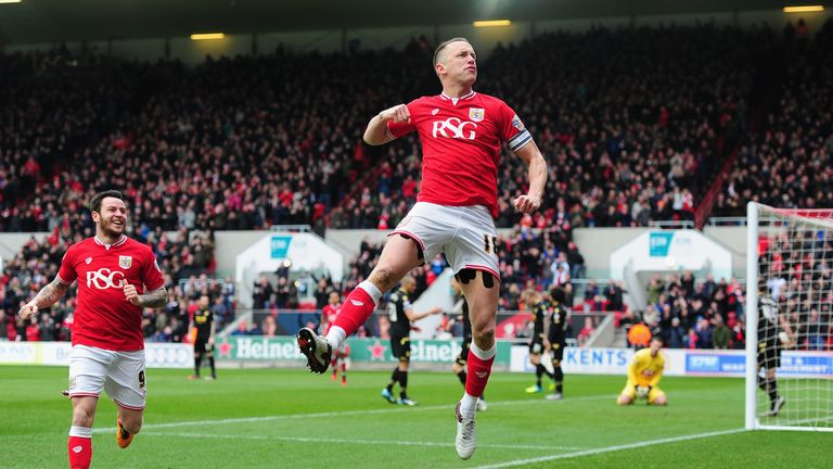 Aaron Wilbraham of Bristol City celebrates 