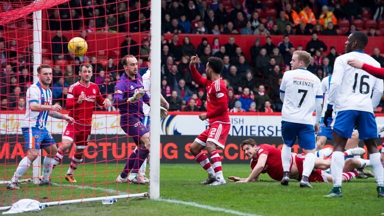 Ash Taylor gives Aberdeen the lead at Pittodrie