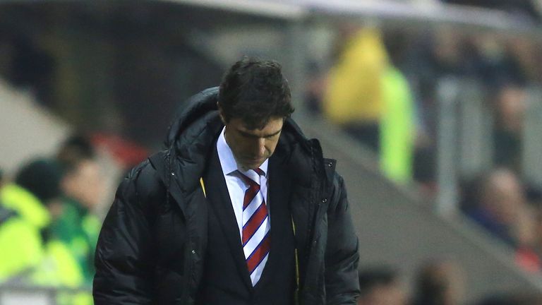 Middlesbrough manager Aitor Karanka appears dejected during the Sky Bet Championship match at Rotherham, 8 March 2016