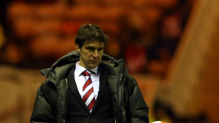 Aitor Karanka manager of Middlesbrough during the Sky Bet Championship match between Middlesbrough and  Hull City