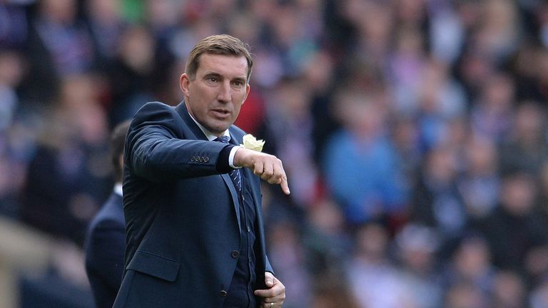 Hibernian manager Alan Stubbs on the touchline during the Scottish League Cup Final between Hibernian and Ross County at Hampden Park