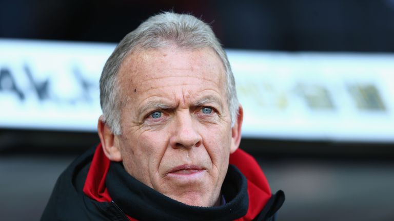 Assistant coach of Swansea Alan Curtis looks on prior to the Barclays Premier League match between Swansea City and Norwich Cit