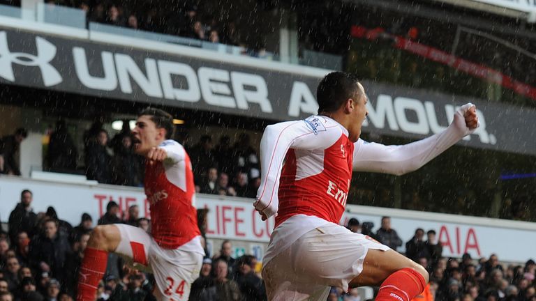 Alexis Sanchez goal celeb, Hector Bellerin, Tottenham v Arsenal, Premier League