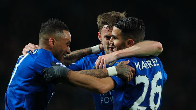 Andy King celebrates after putting Leicester 2-1 up against West Brom