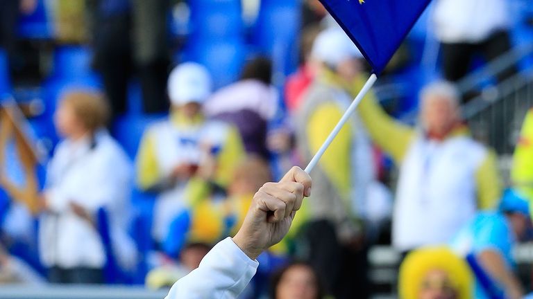 SANKT LEON-ROT, GERMANY - SEPTEMBER 18: Annika Soerenstam, vice captain of the European Team is seen at the first tee during the morning foursomes on day o