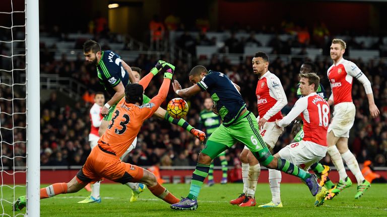 Ashley Williams puts Swansea 2-1 up against Arsenal