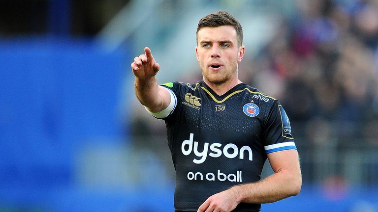 BATH, ENGLAND - JANUARY 23: George Ford of Bath during the European Rugby Champions Cup match between Bath Rugby and RC Toulon at the Recreation Ground on 