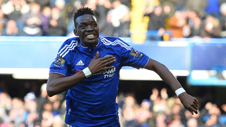 Bertrand Traore celebrates scoring Chelsea's first at Stamford Bridge