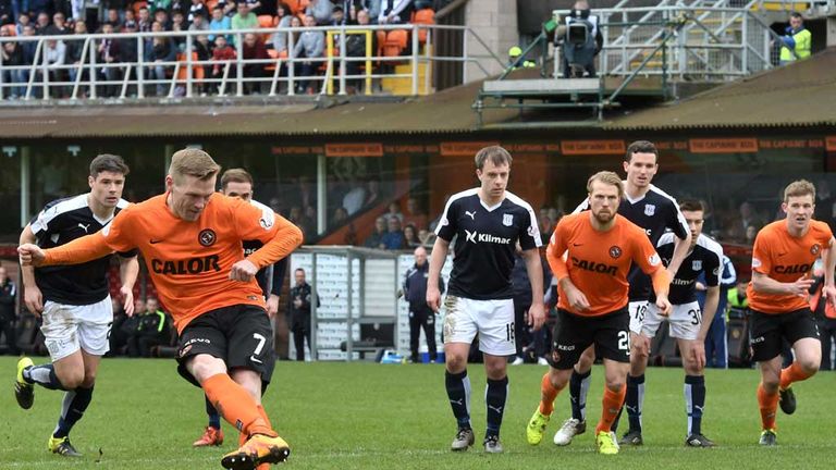 Billy McKay penalty v Dundee 1-2