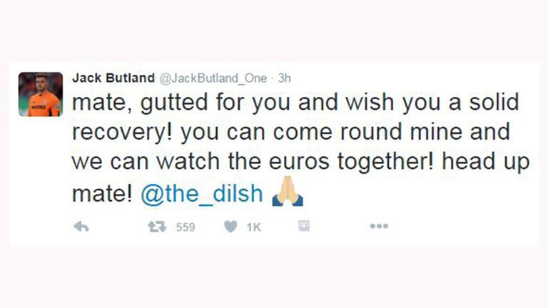 Jack Butland tweet