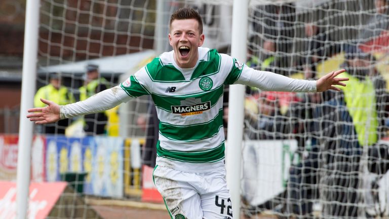 Celtic star Callum McGregor celebrates his goal
