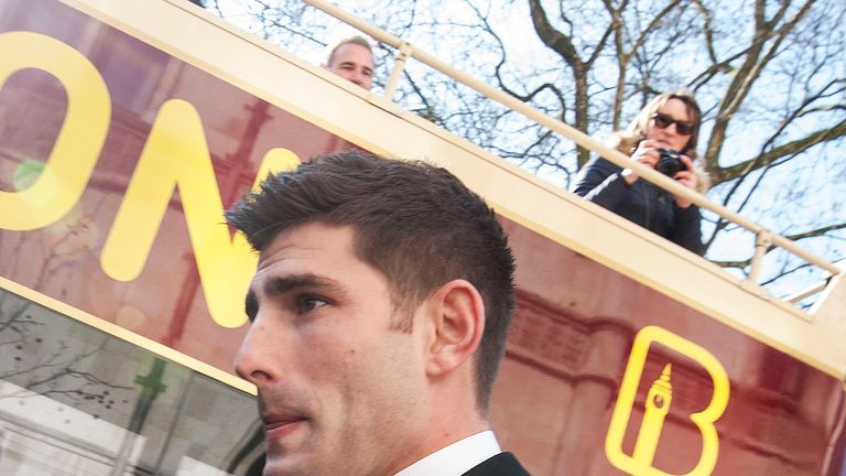 Ched Evans outside the High Court, London