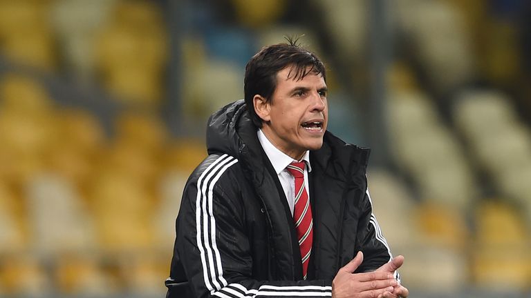 Wales manager Chris Coleman on the touchline during an International Friendly at the NSC Olimpiyskiy, Kiev.
