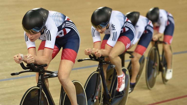 Elinor Barker, Laura Trott, Joanna Rowsell-Shand and Ciara Horne, 2016 Track Cycling World Championships