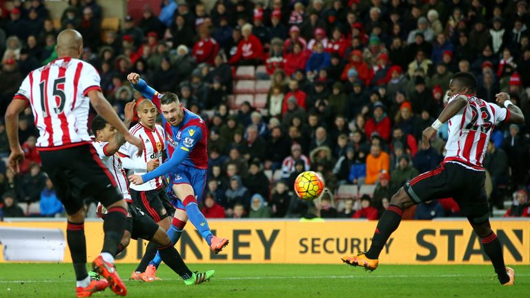 Connor Wickham scores Crystal Palace's equaliser against Sunderland in the 61st minute