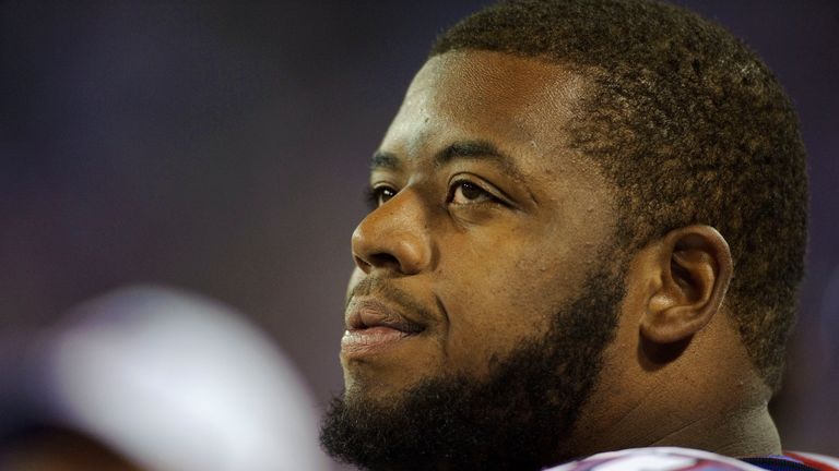 MINNEAPOLIS, MN - AUGUST 17: Cordy Glenn #77 of the Buffalo Bills looks on during the game against the Minnesota Vikings on August 17, 2012 at Mall of Amer