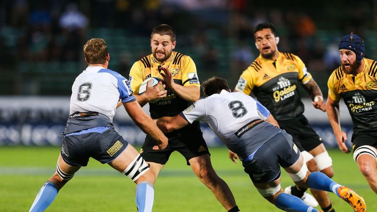 Dane Coles takes on the Force defence