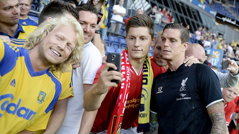Daniel Agger returned to Brondby in a friendly with Liverpool in 2014