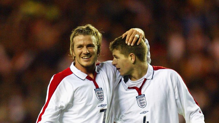 David Beckham scored for England when they beat Turkey 2-0 in qualifying for Euro 2004
