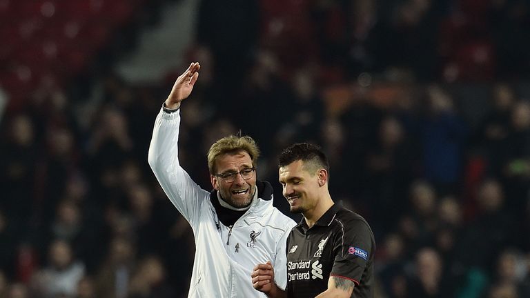 Dejan Lovren was substituted by Jurgen Klopp at half-time