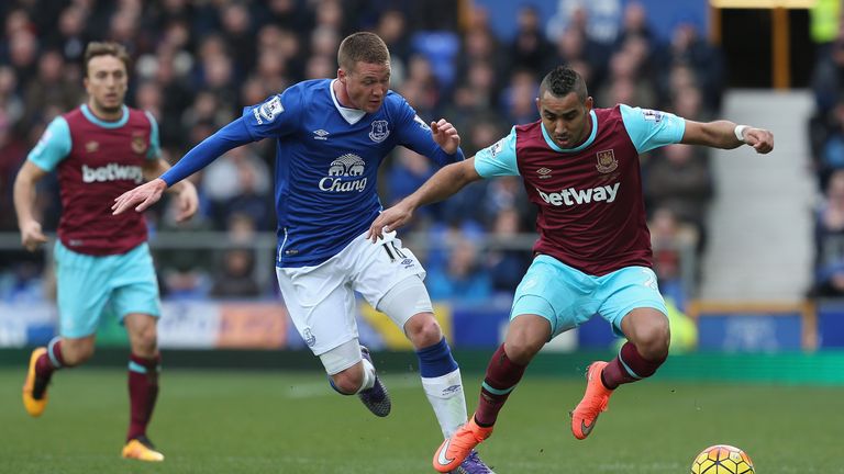Dimitri Payet tries to get away from James McCarthy 