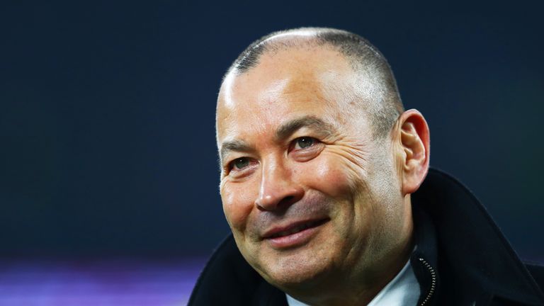 LONDON, ENGLAND - MARCH 12:  Eddie Jones, head coach of England smiles after the RBS Six Nations match between England and Wales at Twickenham Stadium on M