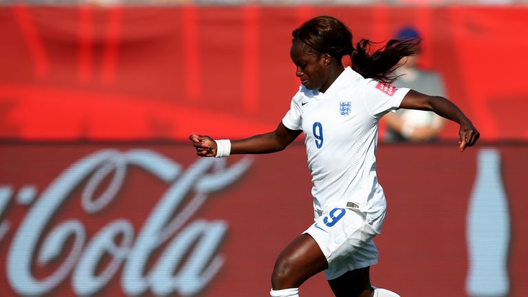 Eniola Aluko of England drives to the net in the second half against Mexico during the FIFA Women's World Cup 2015 Group F match