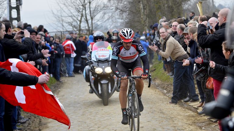 Swiss cyclist Fabian Cancellara of team RadioShack-Leopard competes during the 56th edition of cycling race E3 Prijs Vlaanderen Harelbeke, a 203km race fro