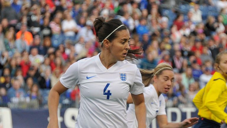 Fara Williams #4 of England plays against Germany during the first half of a friend international match of the Shebelieve