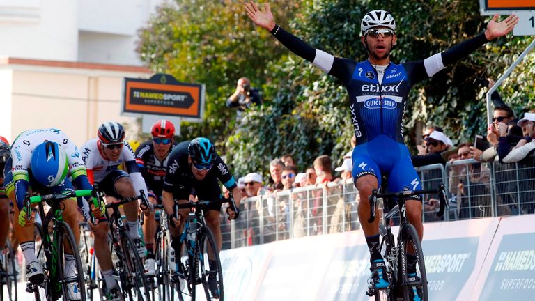 Fernando Gaviria wins Stage 3 of the 2016 Tirreno-Adriatico from Caleb Ewan