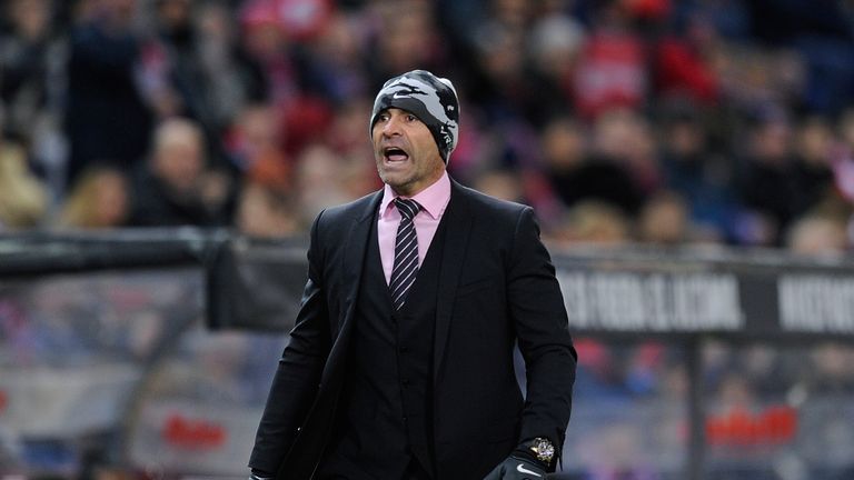 Head coach Paco Jemez of Rayo Vallecano reacts during the La Liga match