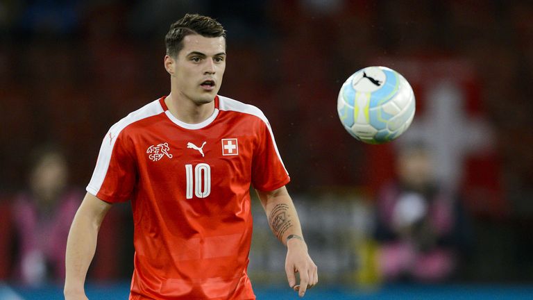 Granit Xhaka in action for Switzerland