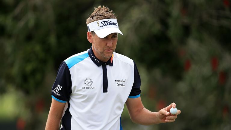 ORLANDO, FL - MARCH 18:   Ian Poulter of England waves to the crowd on the second hole during the second round of the Arnold Palmer Invitational Presented 