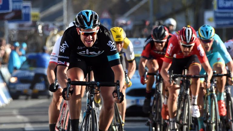 Ian Stannard hit out from the bunch behind and took third