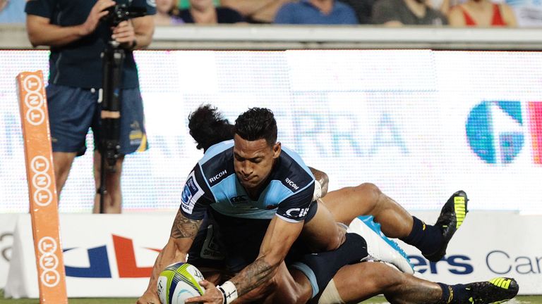 Isreal Folau was one of seven try scorers for the  Waratahs in Japan