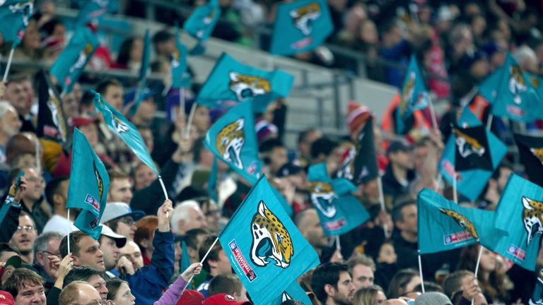 LONDON, ENGLAND - OCTOBER 27:  Jacksonville Jaguars fans show their support during the NFL International Series game between San Francisco 49ers and Jackso