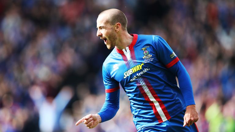 GLASGOW, SCOTLAND - MAY 30:  James Vincent of Inverness Caledonian Thistle celebrates after scoring during the William Hill Scottish Cup Final match betwee